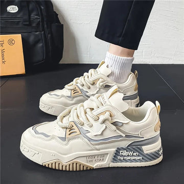 Xajzpa Mens Sneakers Spring Autumn Brand Vulcanized Shoes 2024 Fashion Thick Sole Shoes for Men Male Sport Shoes Tenis Masculino
